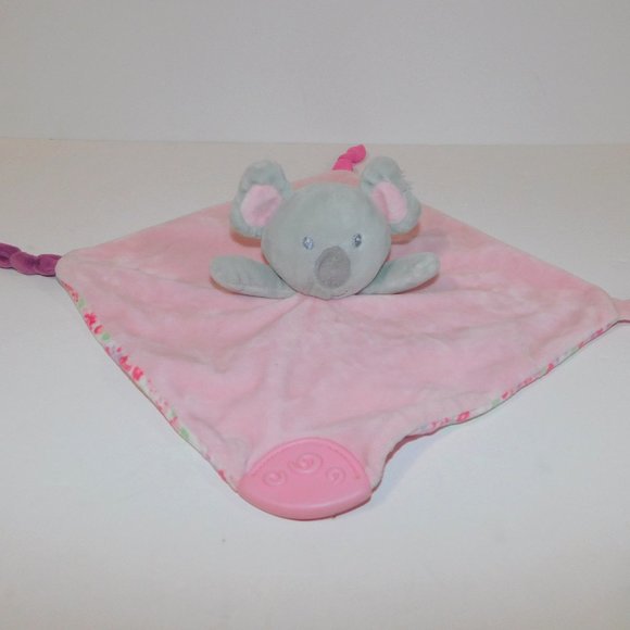 Bebe Confort Grey Pink Koala Bear teether Security Blanket lovey - Picture 1 of 4